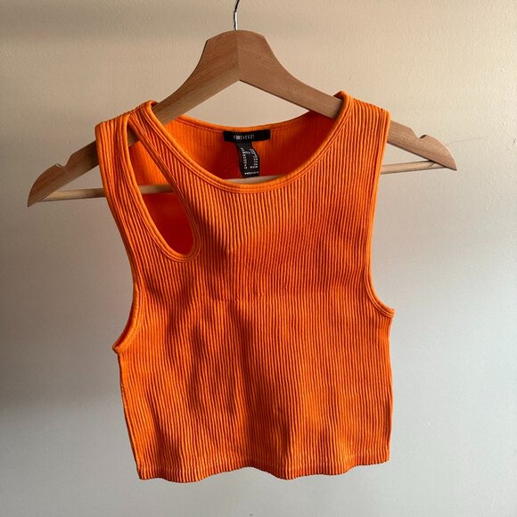 Bright orange one shoulder crop top from forever 21 - Picture 1 of 1